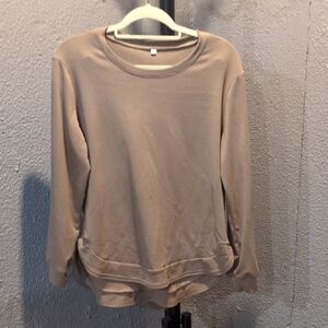Beige Long Sleeve Sweatshirt